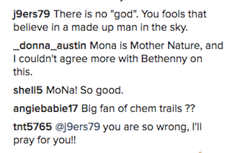 Illustration for article titled What I Learned About Mother Nature, God & Chemtrails From the Comments on a Real Housewife's InstagramÂ